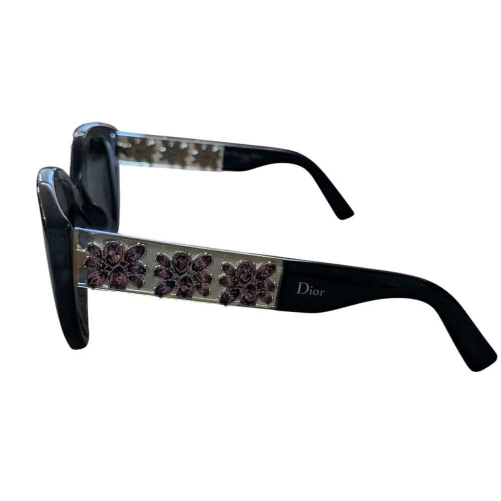 Authentic Dior Sunglasses Mystere Swarovski Crystal Flowers RARE Purple Flowers